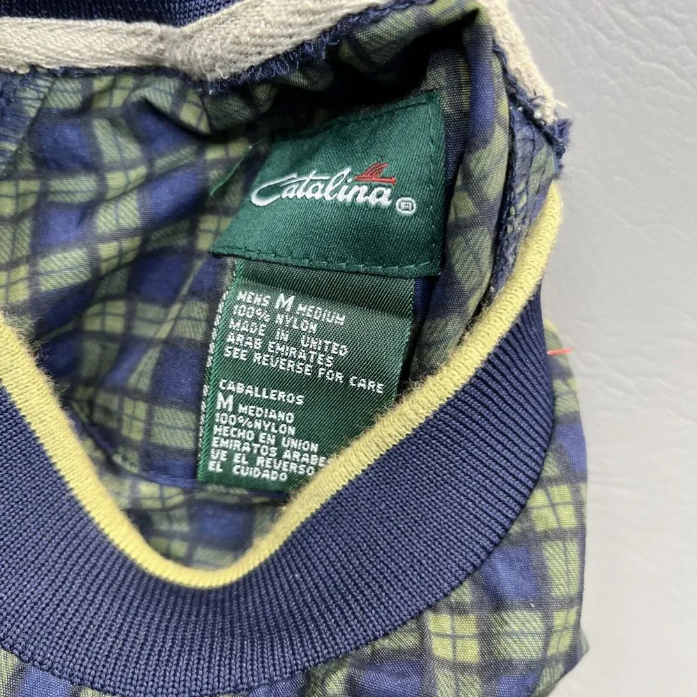 Vintage Catalina Pullover Golf Windbreaker Green Gold Classic Cosplay Medium